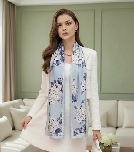Designer seidentuch blau - seidentuch,