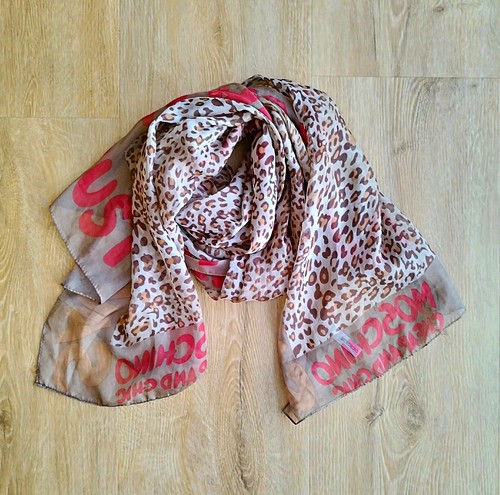 Moschino seiden schal leopard - seiden,