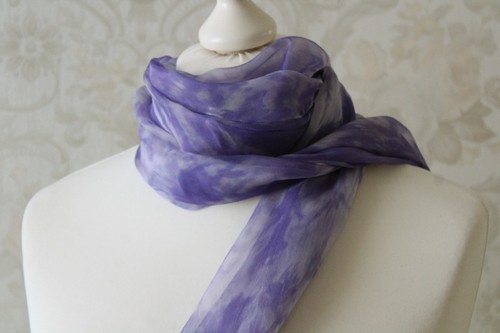 Schal aus seiden chiffon - seiden, lila